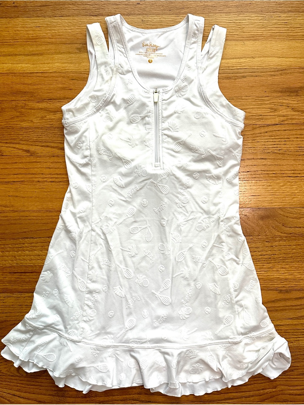 Lilly Pulitzer Small Luxletic White Delphina Tennis Dress ‘Perfect Match’ UPF 50